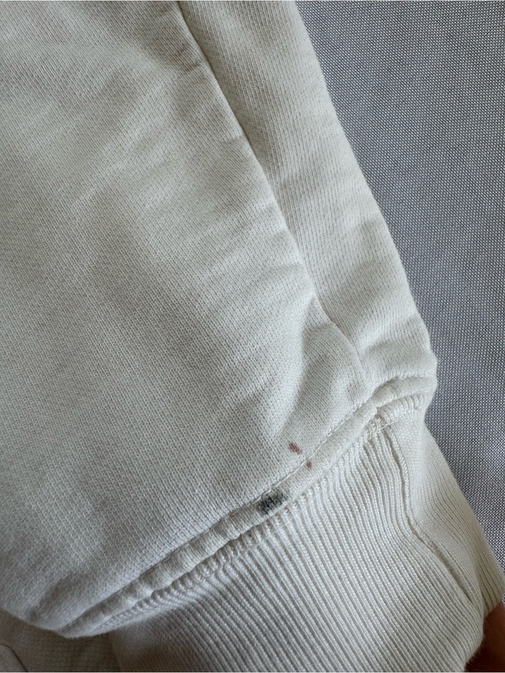 Madhappy Cream Hoodie with Blue and Red Logo and stitching - Picture 12 of 13